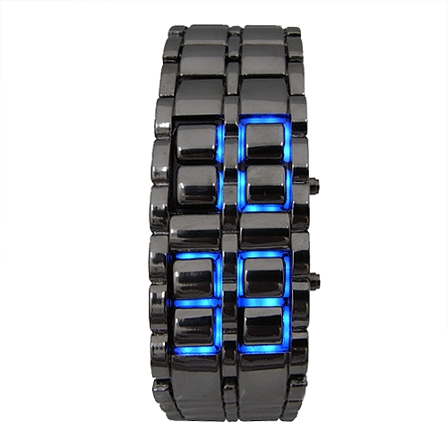 Часы-браслет Iron Samurai Black синие светодиоды