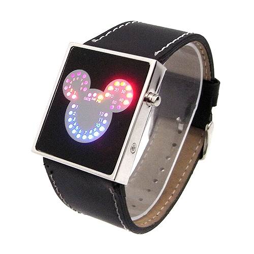 New Micky Style Red And Blue LED Watch